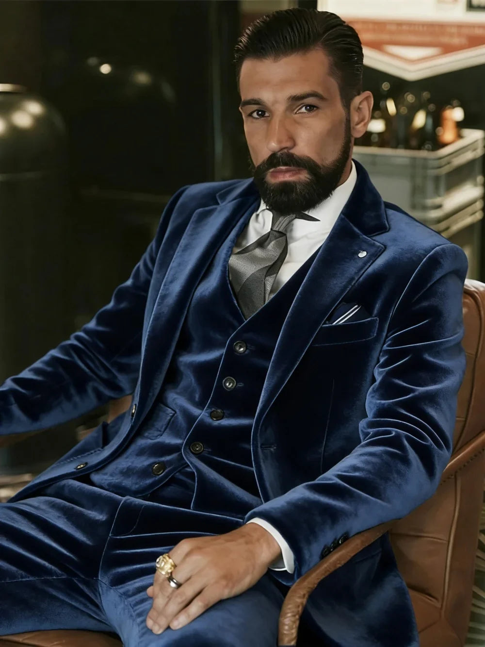 Men's Velvet Suits 3 Pieces Dancing Prom Wear Notched Lapel Man Formal Suit Set Banquet Party Outfit Plus Size Wedding Tuxedo