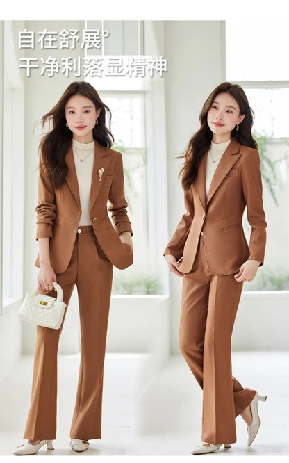 Professional women's exquisite two-piece trousers + suit jacket, elegant fashionable, new style for autumn winter 2025