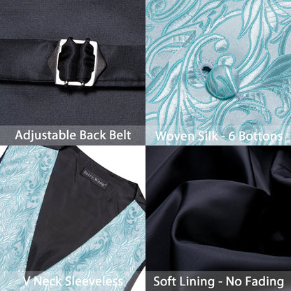 Men's Suit Vest with Matching Tie | Jacquard Paisley Waistcoat for Weddings & Formal Events