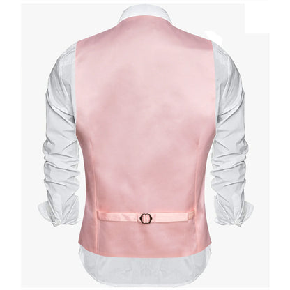 Men's Satin Vest Slim Fit Single-Breasted Waistcoat for Weddings and Formal Occasions