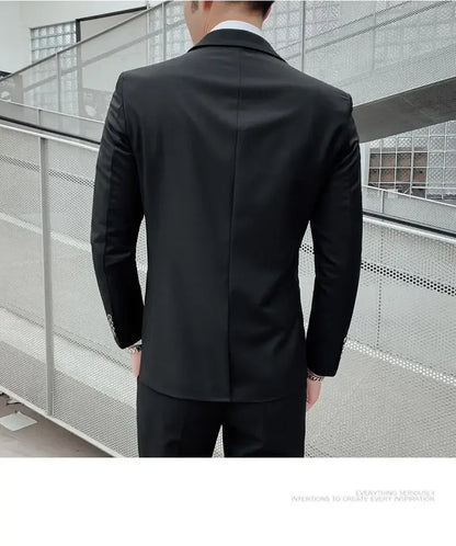 Men's Three-Piece Formal Suit – Slim Fit Business Dress Suit for Men