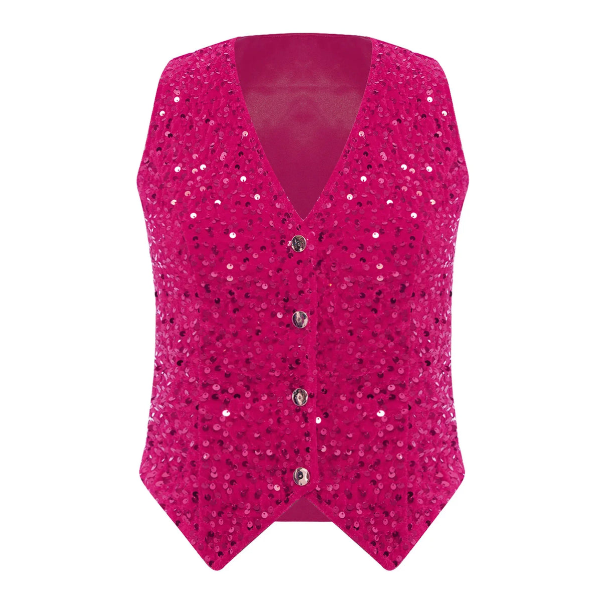 Women's Sleeveless Vest Disco Party Tops Clubwear Streetwear Lady V-neck Sequins Vests Fashion Waistcoat Music Festival Outfit
