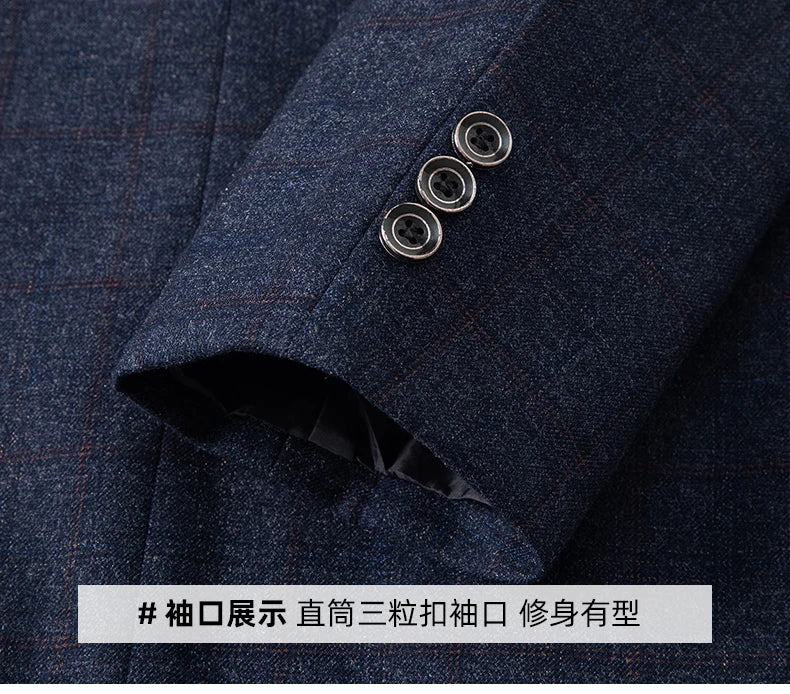 Men's Casual Loose Fit Blazer 13 Colors All-Season Plaid Suit Jacket for Men