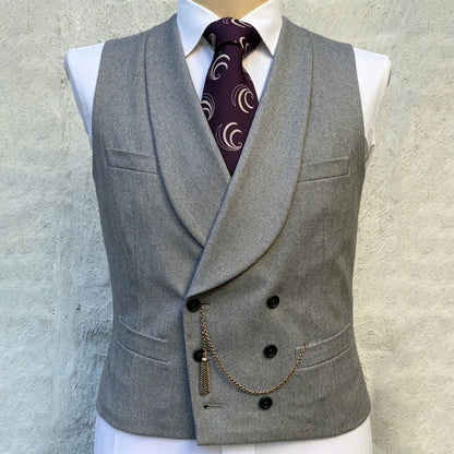 Men's Double Breasted Formal Vest for Weddings, Prom & Business