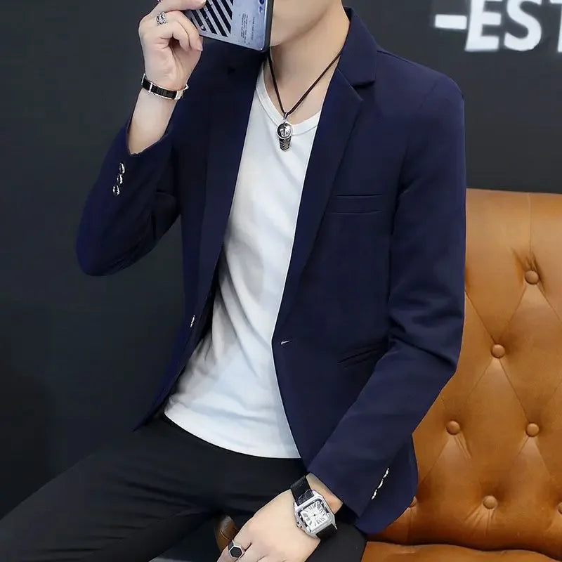 Party Linen Gray Men's Suit Jackets Single Breasted Coat Male Blazer Summer New in Simple Clothing Fashion 2025 Casual Classic