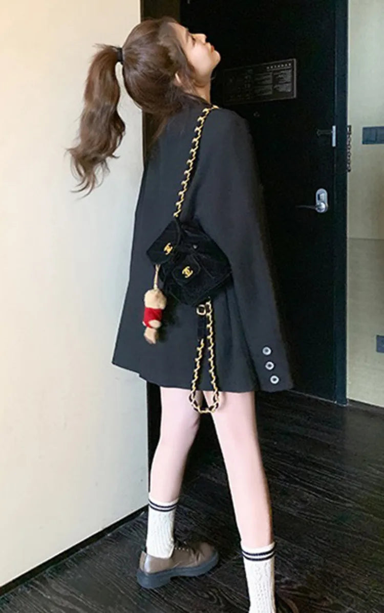 Spring Autumn New Women's Blazer Notched Collar Single Breasted Pockets High-End Elegant Fashion Office Lady Jacket HK13904