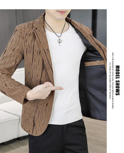 Blazer Men's Fashion Outdoor Travel Gentleman Wedding Slimming Business Versatile Trendy Casual Korean-style Formal Wear Blazer