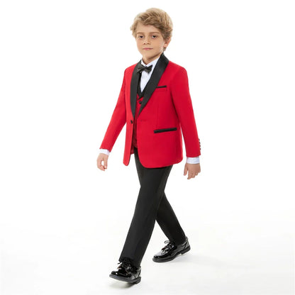 Boys Formal 5-Piece Suit Set Kids Wedding Outfit Ages 3–14