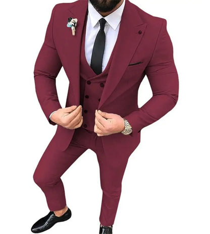 White Men Suits Groom Suit Formal Male Suits for Wedding Best Man Slim Fit Groom Tuxedos For Men (Jacket+Vest+Pants) Terno