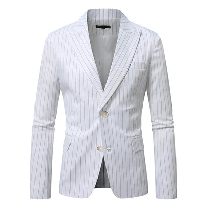 Striped Suit Jackets Men Dress Coat Vintage 2025 Ropa Elegante Hombre Mens Casual Business Slim Fit Formal Blazers Masculino