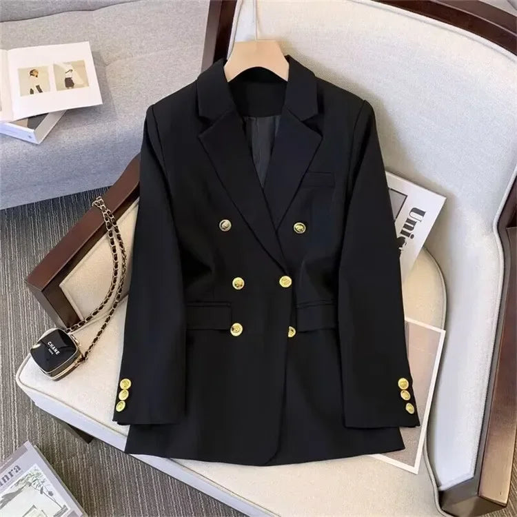 Slim Fit Women's Office Blazer High-End Casual Korean Fashion Spring Autumn New Loose Blazers Temperament Coats for Women