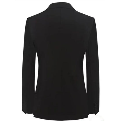 Vintage Men's Metal Buckle Designer Blazer Masculino Gentleman Slim Fit Business Performance Suit Elegant Black Jacket Coats