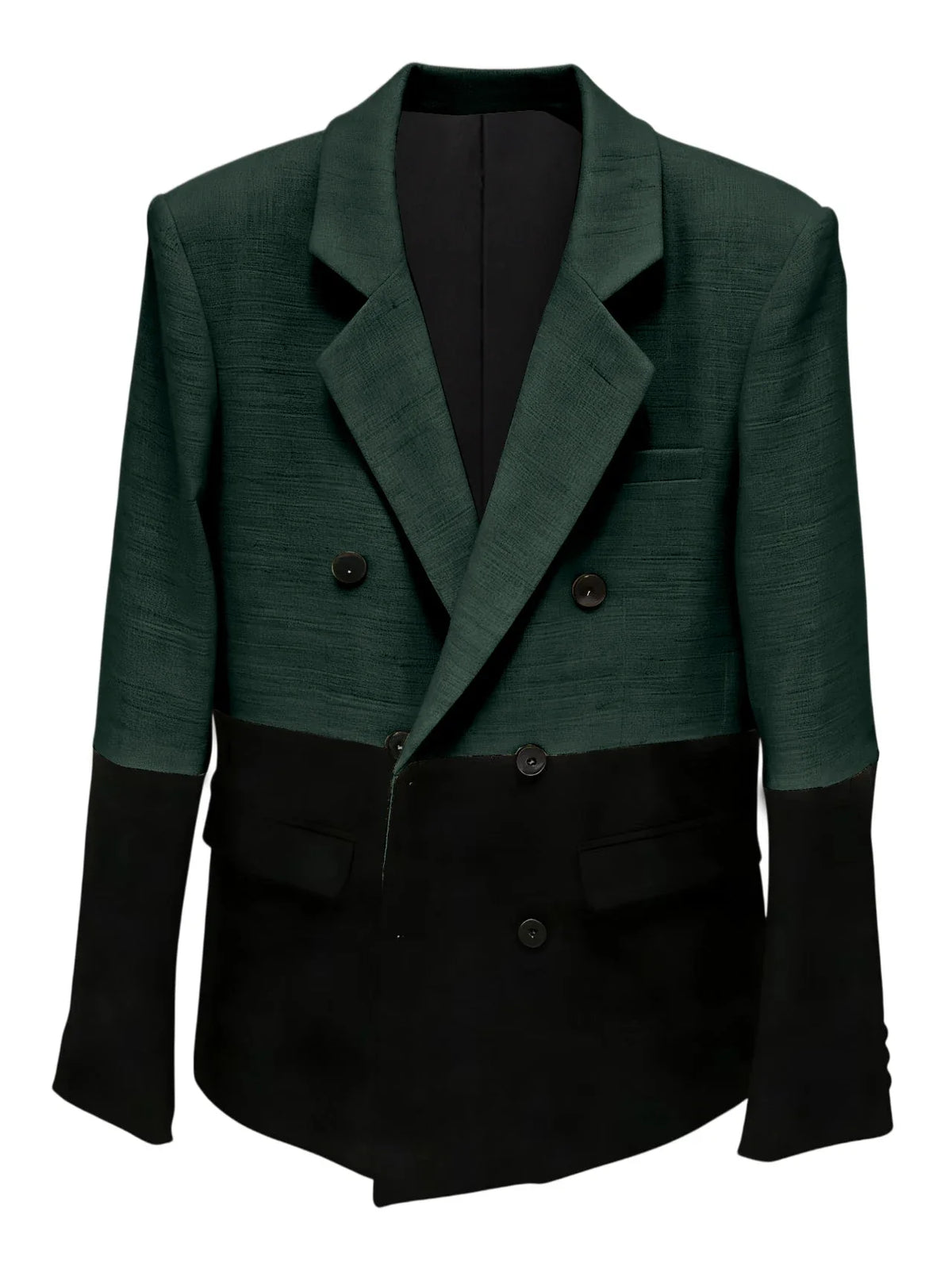 Men's Linen Color Block Blazer Double Breasted Notch Lapel Lightweight summer Sport Coat Fashion Jacket for Party & Streetwear