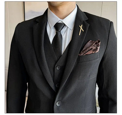Men's 3-Piece Suit – Blazer, Vest & Trousers | Smart Casual Business & Wedding Suit