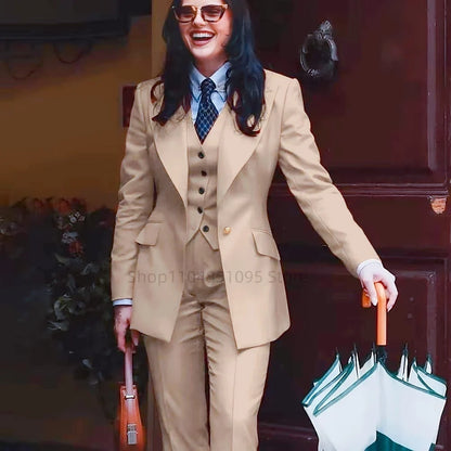 Spring/Autumn New Style Professional Beauty Salon Manager Workwear Women's 3 Piece Long Pants Suit Elegant High End Uniform