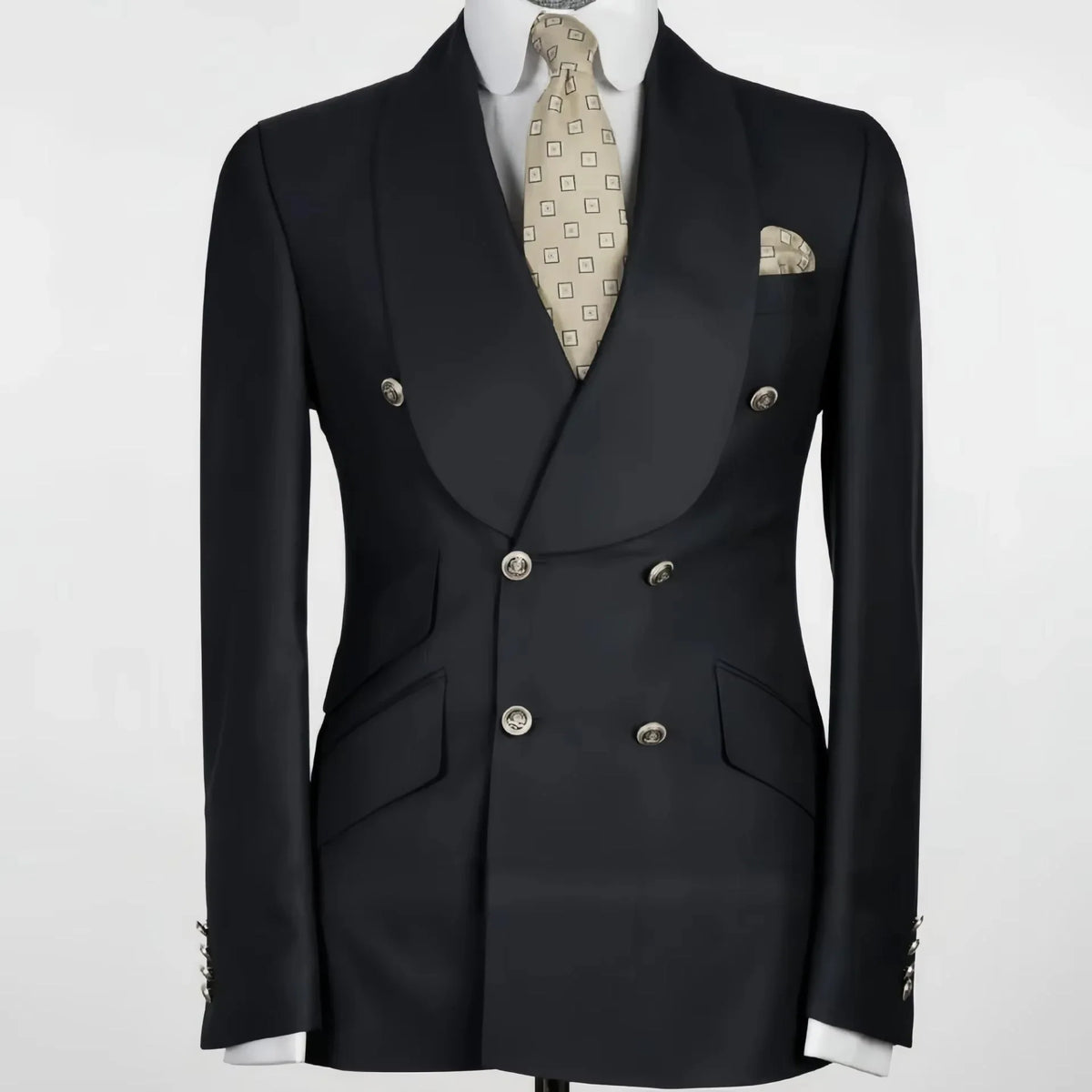 Formal Brown Jacket for Men Double Breasted Shawl Lapel Slim Fit Suit Blazer for Prom Party 1 Piece Wedding Business