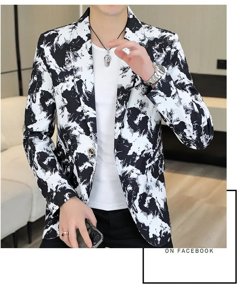 Blazer Fashionable Outdoor Travel Trend Slim-fit Gentleman's Youthful Wedding Versatile Host Casual Korean Style Men's Blazer