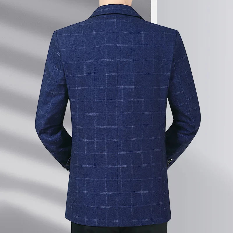 Blazer Men's Business Gentleman Wedding Fashionable Solid Color Best Man, Slimming and Casual Middle-aged and Elderly Blazer