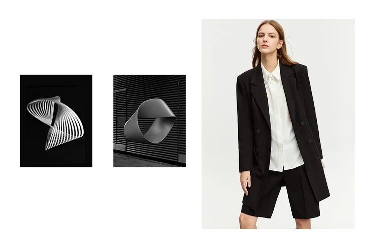 Minimalist Blazer for Woman 2026 Autumn Long Simple Basics Commuter Jacket With Waist Rope Slim Fit Blazers 12343036
