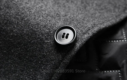 Business Suit Blazer Winter Classic Gray Retro Man Coat Woolen Simple Style Slim Fit Coat Leisure Versatile