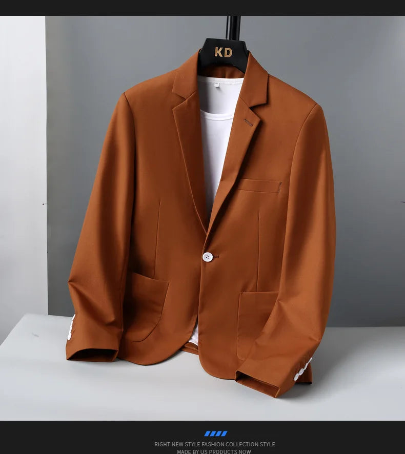 Blazer Outdoor Men's Fashion Business Travel Camping Wedding Trend Host Slim Fit Campus Leisure Breathable Korean Style Blazer
