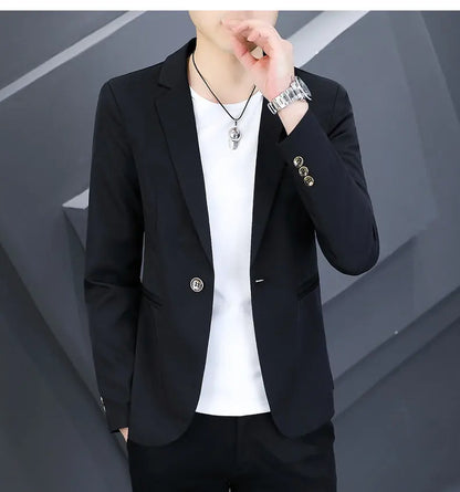Blazer Men's Fashion Outdoor Travel Gentleman Wedding Slimming Business Versatile Trendy Casual Korean-style Formal Wear Blazer