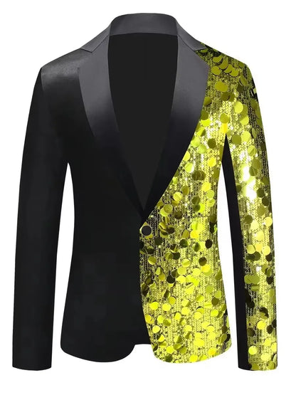 Men's Personality Shiny Sequins Suit Jackets Male Bar Nightclub Singer Tour Concert Stage Shiny Blazers Tuxedo Party Costume