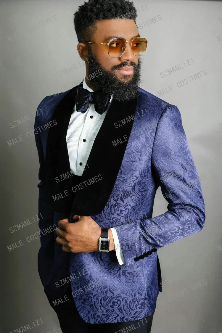 Fashion Ivory Costume Homme 3 Pieces Slim Fit Wedding Tuxedos One Button Peak Lapel Groomsmen Best Man Wear Men's Prom Blazer