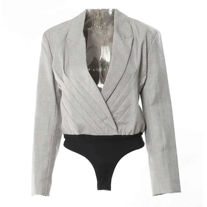 2026 Spring Autumn New Women Jacket Niche Design Pleated Zipper Blazer Stylish Elegant Fashion Coat High-end Jumpsuit H2720