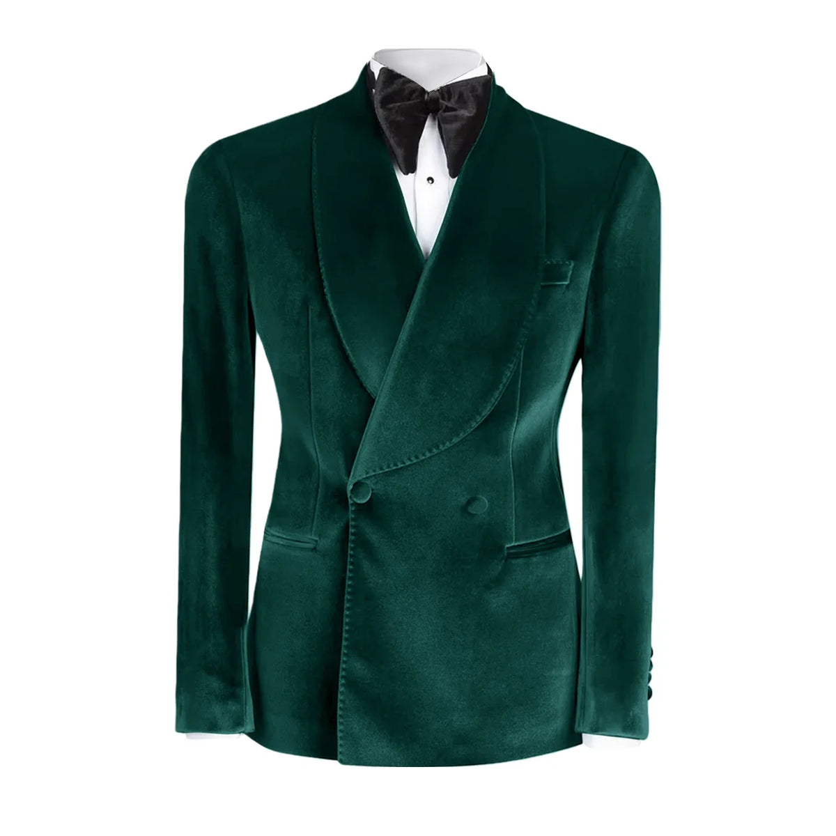 Formal Velvet Men's Suits Blazer Double Breasted Jacket 1 Piece Elegant Slim Fit Male Clothing Wedding Men Business Casual Coats