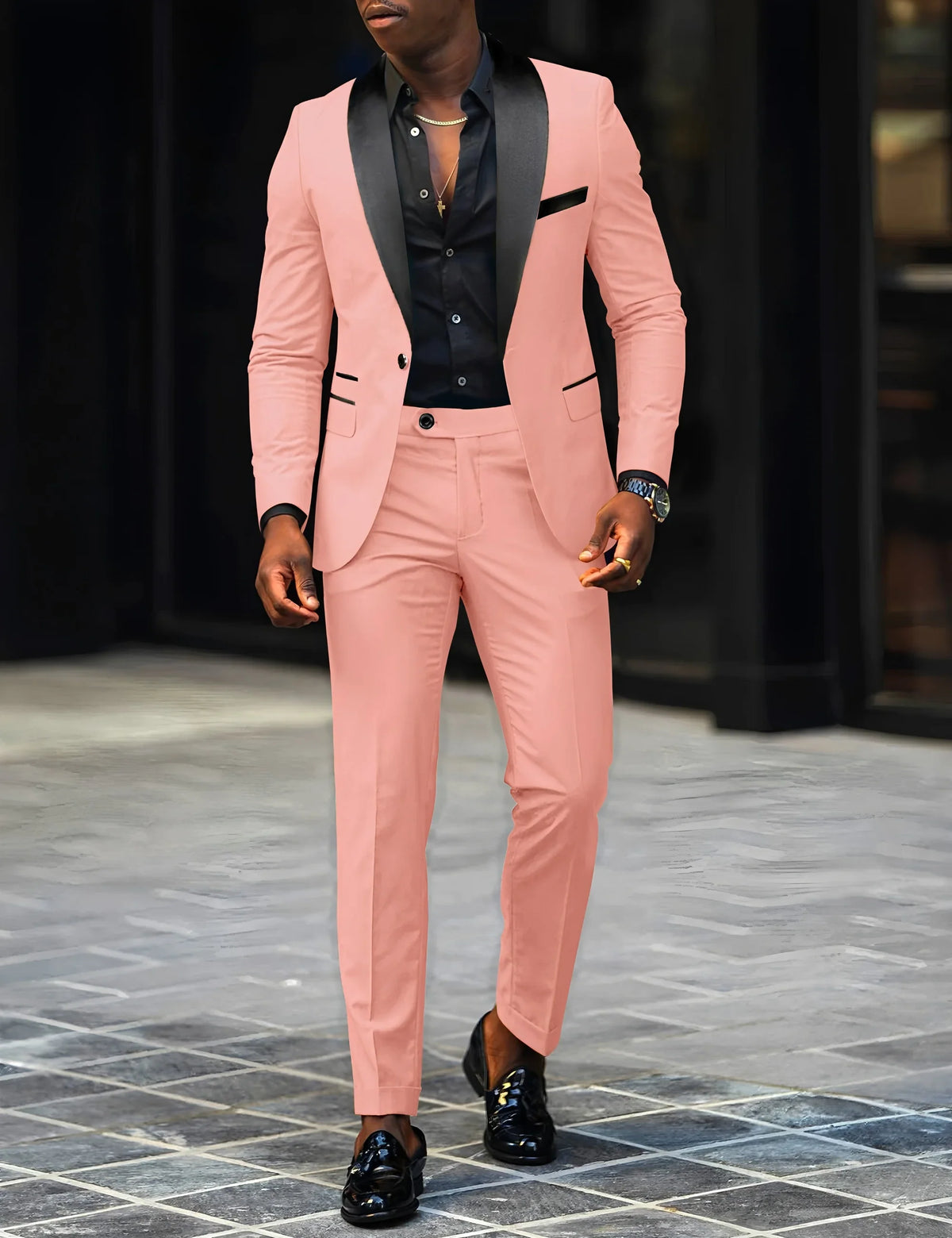 Ensemble 2 pièces pour homme, costume de mariage ou d'affaires, veste à un bouton et pantalon, ensemble veste slim fit