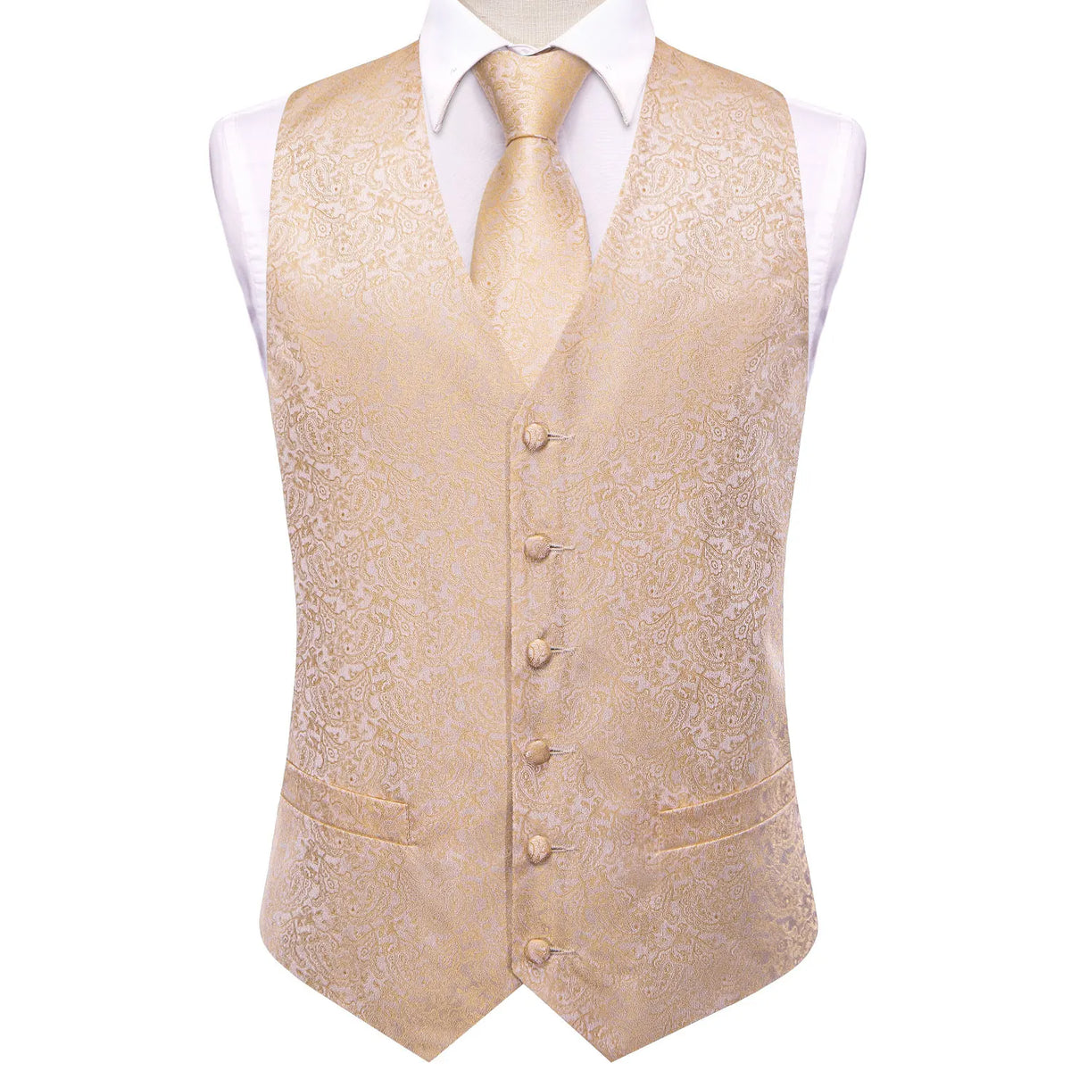 Men's Paisley Vest Set – Mint Green Formal Waistcoat with Tie, Pocket Square & Cufflinks for Weddings