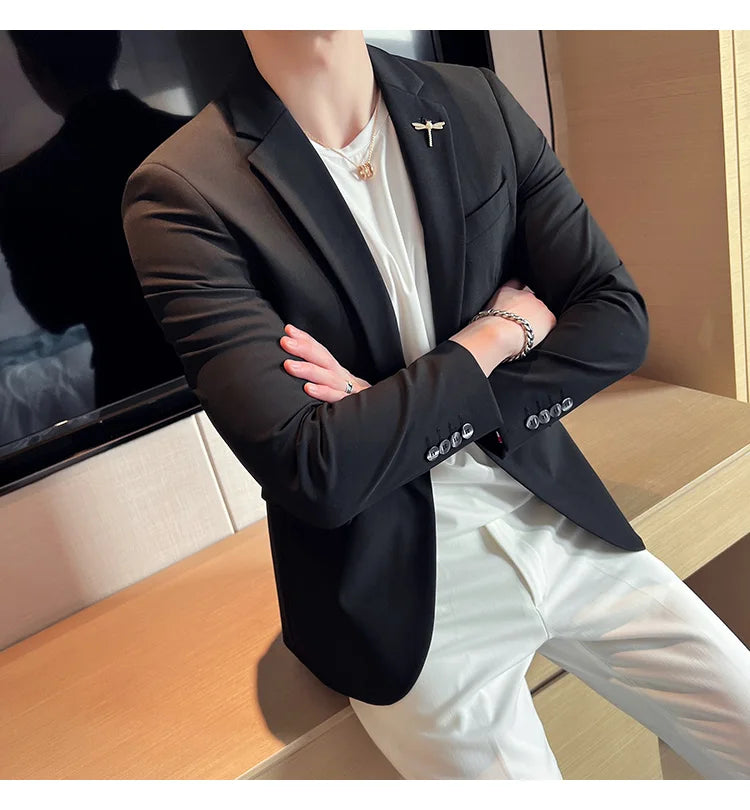 Men's Blazer Suit Jacket – Smart Casual & Business Style – 1 or 2 Button – Wedding & Party