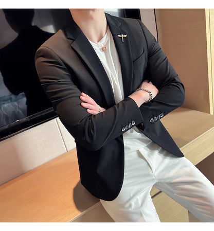 Men's Blazer Suit Jacket – Smart Casual & Business Style – 1 or 2 Button – Wedding & Party