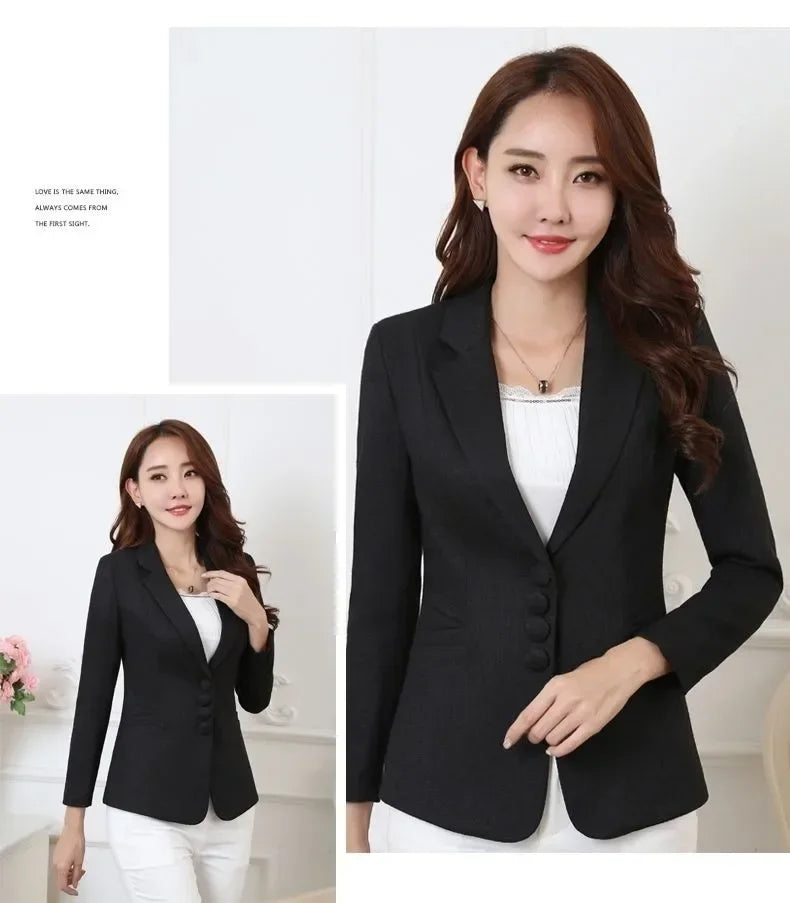 Fashion Women Blazers Jackets Work 2025 Office Lady Suit Slim Single Breasted Business Female Blazer Coats Formal Veste Femme
