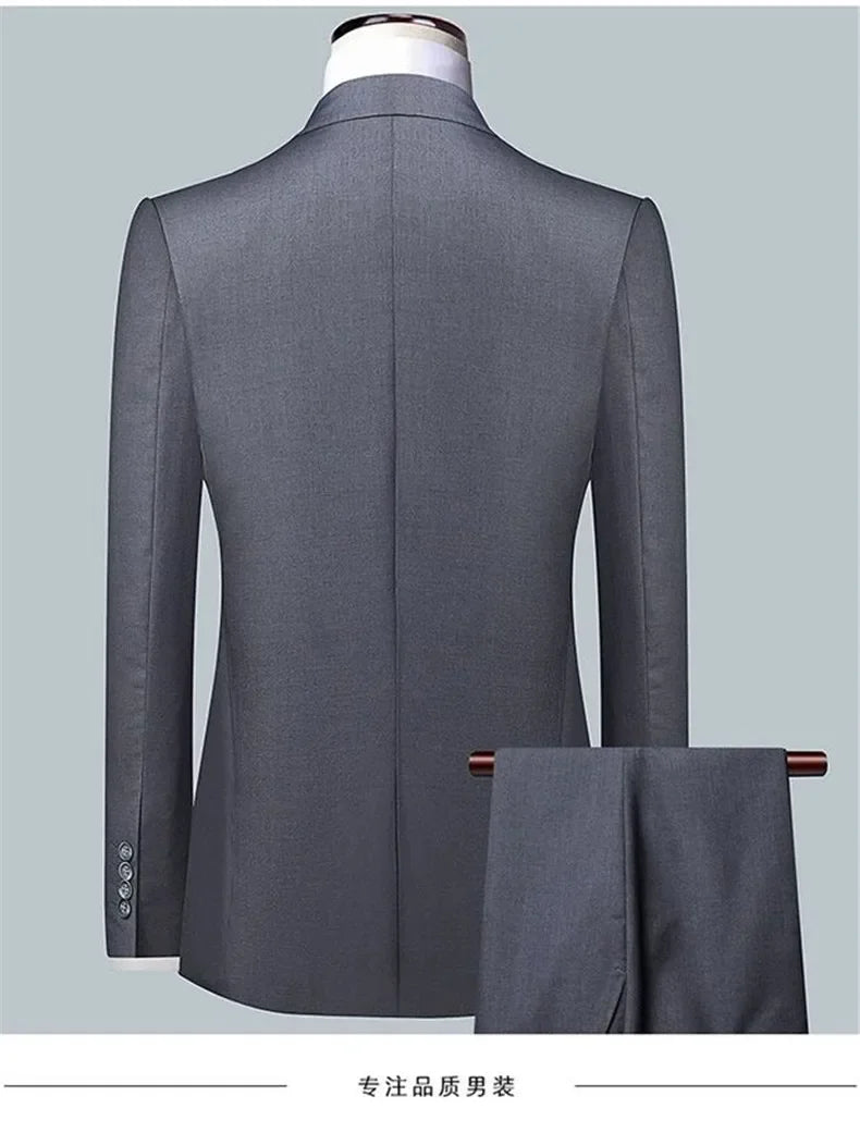 Men's Slim Fit Suit Set Blazer and Pants for Business Casual Wedding and Formal Occasions