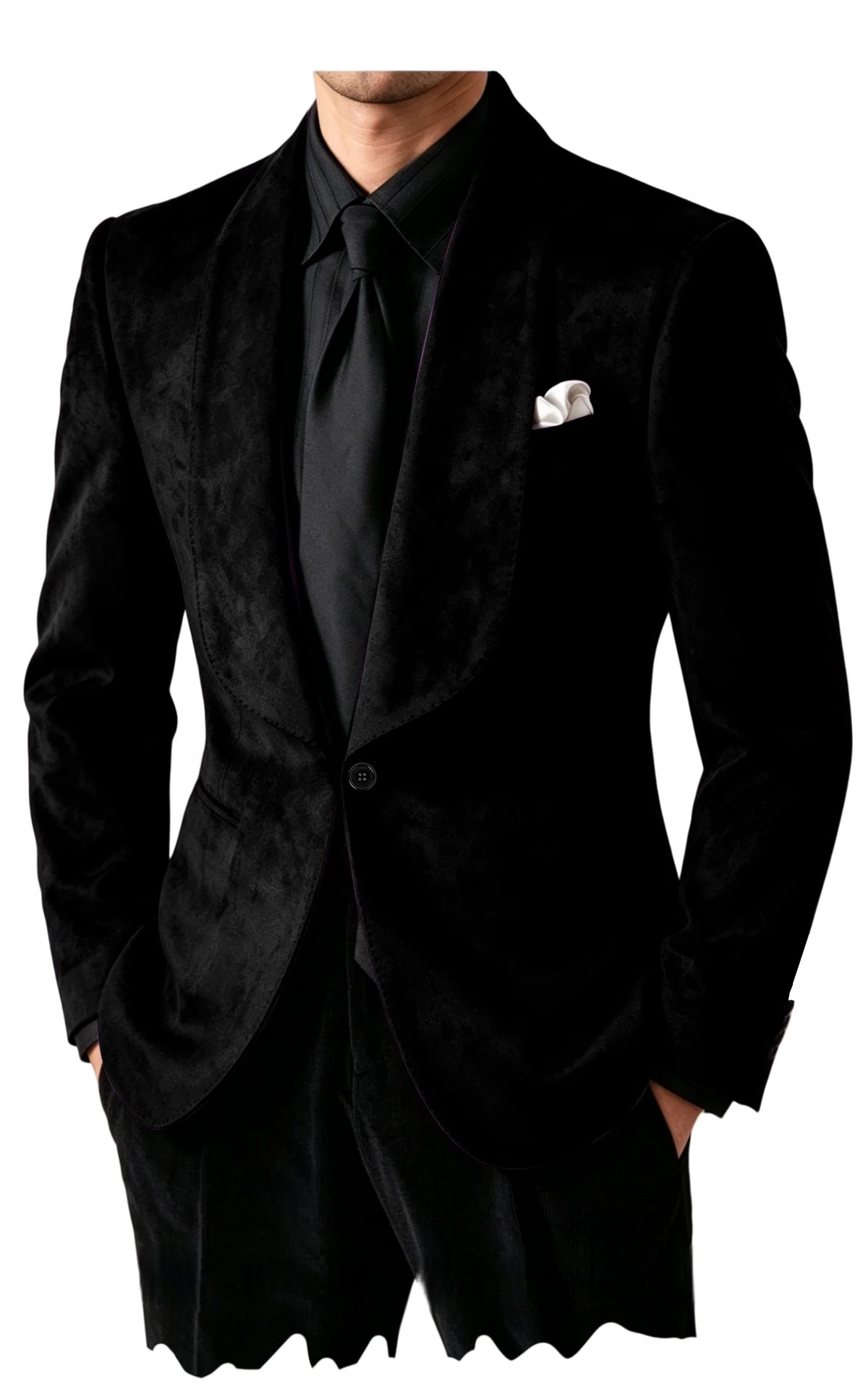 Luxury Men's Faux Suede Blazer Shawl Lapel 1 Button Slim Fit Tuxedo Jacket Business Casual For Wedding Party Prom Suit Coat
