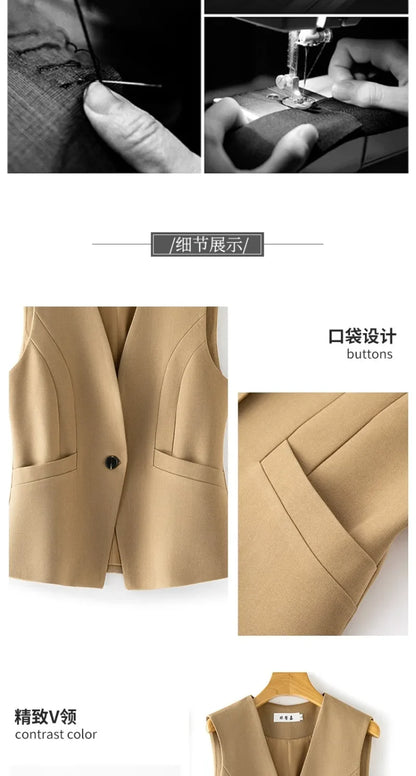 Women's Vest 2026 Spring Autumn Sleeveless Short Jacket New Commuter Versatile Female Waistcoat Tops Outerwear Chaleco Mujer