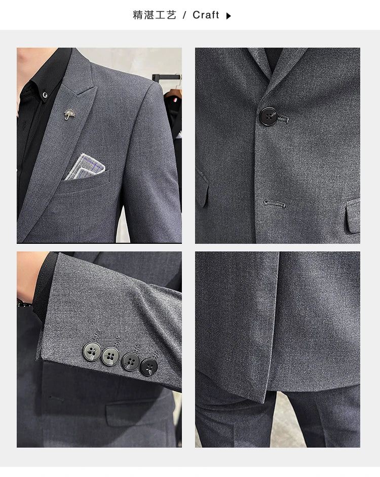 Men's Slim Fit Wedding Suit – Blazer & Pants Set