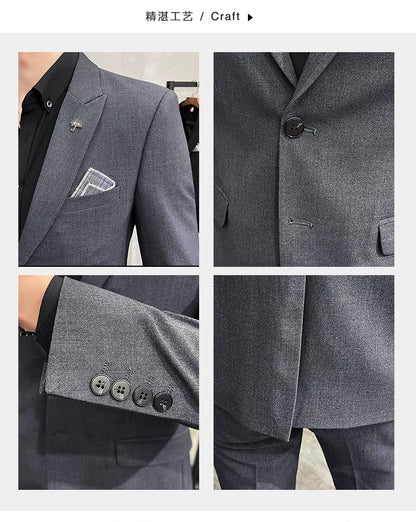 Men's Slim Fit Wedding Suit – Blazer & Pants Set