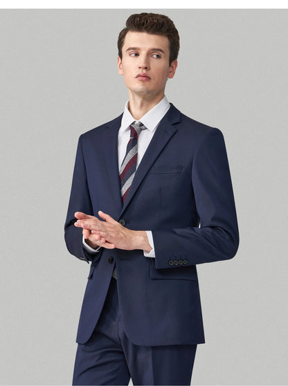 Men's Slim Fit Suit Blazer and Pants Set for Business Formal and Wedding Occasions