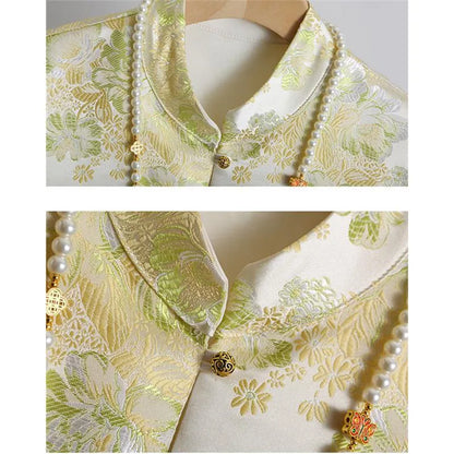 New National Style Chinese Vest Women Spring Autumn On Both Sides Sleeveless Jacket Female Bright Silk Embroidery Vest Waistcoat