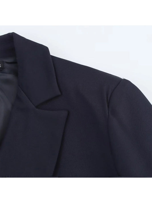 Women Black Gothic Emo Blazer Jacket Vintage Y2k 2000s Double Breasted Long Sleeve Oversize Outerwear Harajuku Suit Coat Autumn