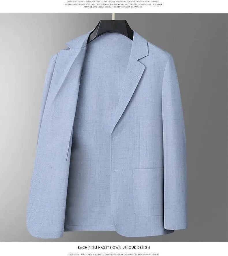 30% Linen Blazer - Men's Fashionally Fit Business Formal Wedding Gentleman English Style Breathable Versatile Casual Blazer