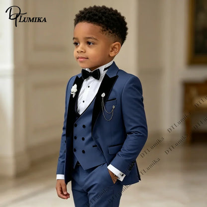 Boys Suit Set 3-Piece Formal Outfit for Kids Wedding Birthday Party Ages 3T–14T
