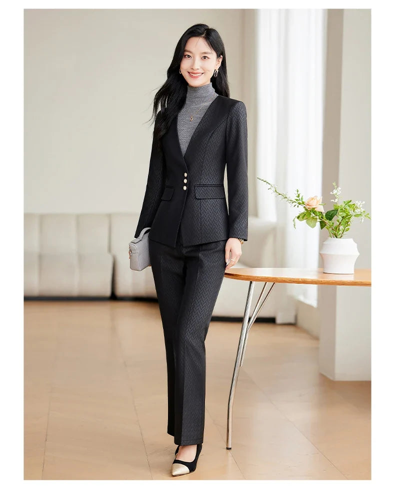 Purple Suit for Women, Professional Business Formal Suit, Jacket and Pants, New Fashion Office Work Clothes for Ladies