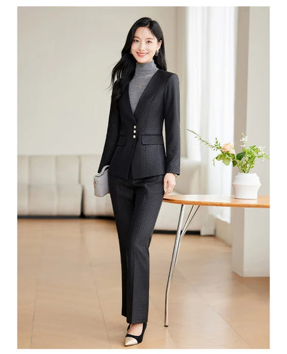 Purple Suit for Women, Professional Business Formal Suit, Jacket and Pants, New Fashion Office Work Clothes for Ladies