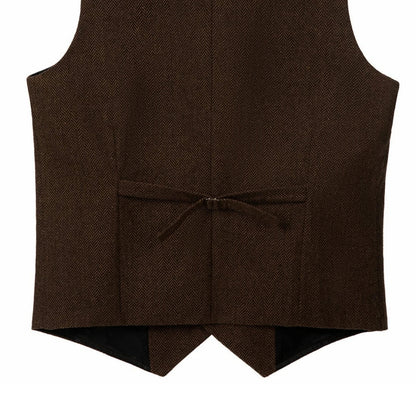 Men's Formal Vest Single Breasted Lapel Waistcoat for Weddings & Business