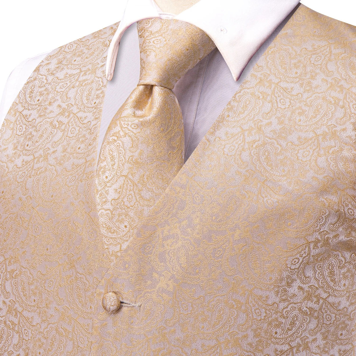 Men's Paisley Vest Set – Mint Green Formal Waistcoat with Tie, Pocket Square & Cufflinks for Weddings