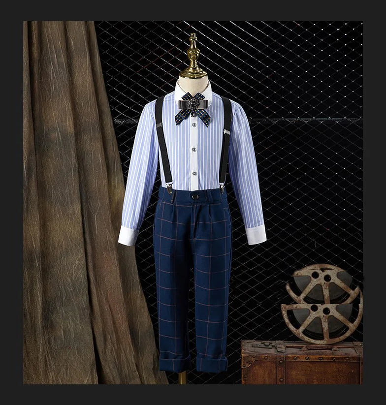 Flower Boys Wedding Suit Children Birhtday Photograph Dress Kids Fromal Blazer Set School Child Graduation Performance Costume